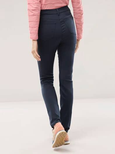 Extraglatt Baumwollhose Slim Fit Nachtblau