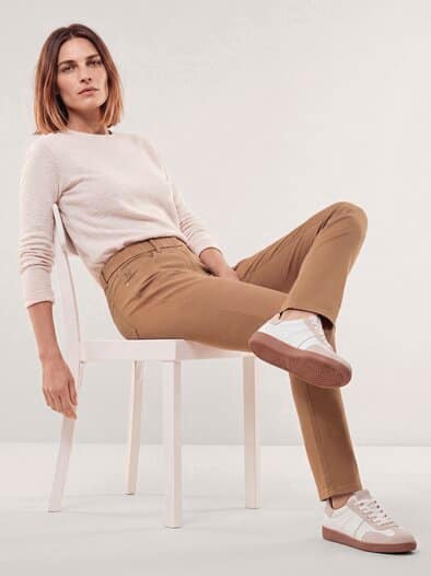 Thermo-Extraglatt Baumwollhose Praline
