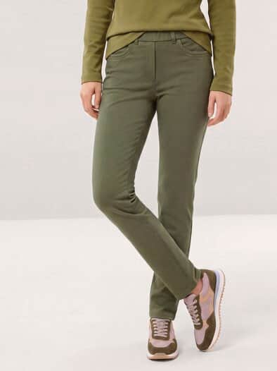 Thermo-Extraglatt Baumwollhose Olivgrün