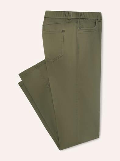 Thermo-Extraglatt Baumwollhose Olivgrün