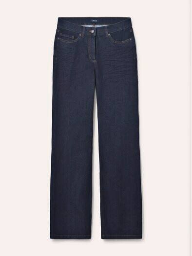 5 Pocket Jeans mit weitem Bein Rinsed