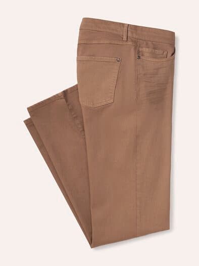 5 Pocket Jeans mit weitem Bein Praline