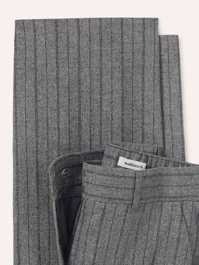 Marlene Hose aus Premium Flanell Nadelstreifen Grau