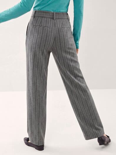 Marlene Hose aus Premium Flanell Nadelstreifen Grau