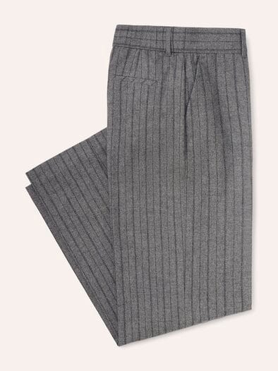 Marlene Hose aus Premium Flanell Nadelstreifen Grau