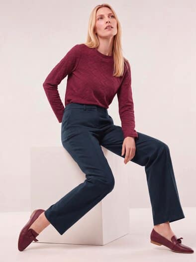 Marlene Hose aus Premium Flanell Nachtblau