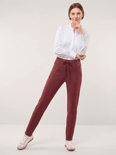 Jogpant aus Strukturjersey Merlot