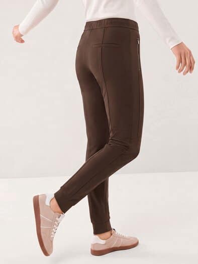 Jogpant aus Strukturjersey Kaffee