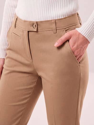 Extraglatt Baumwollchino Praline