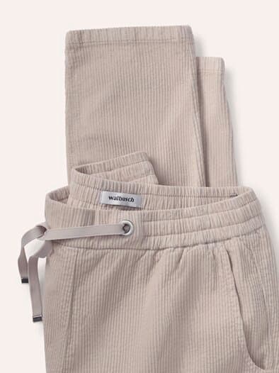 Jogpant aus weichem Cord Soft Sesam