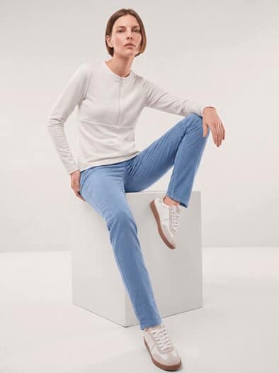 Jogpant aus weichem Cord Smokey Blue