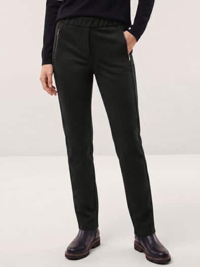 Suede Hose aus elastischem Material Schwarz