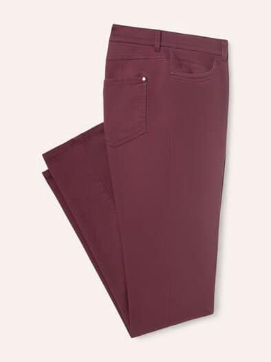 Extraglatt Baumwollhose Merlot