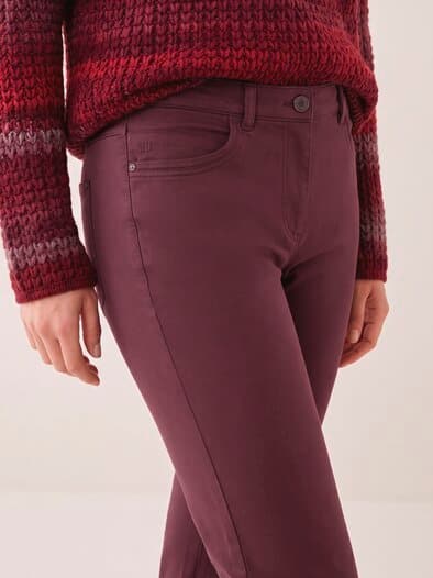 Extraglatt Baumwollhose Feminine F Merlot