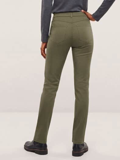 Extraglatt Baumwollhose Feminine F Oliv