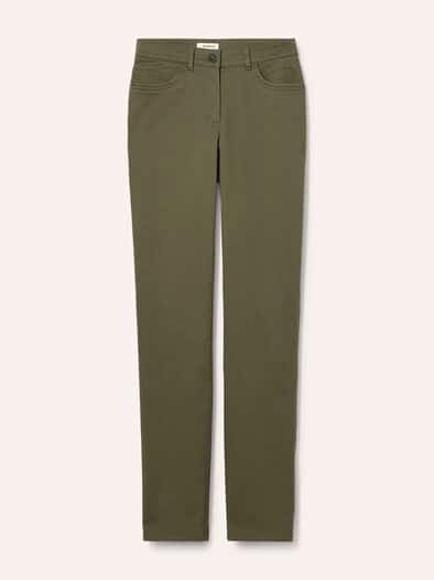 Extraglatt Baumwollhose Feminine F Oliv