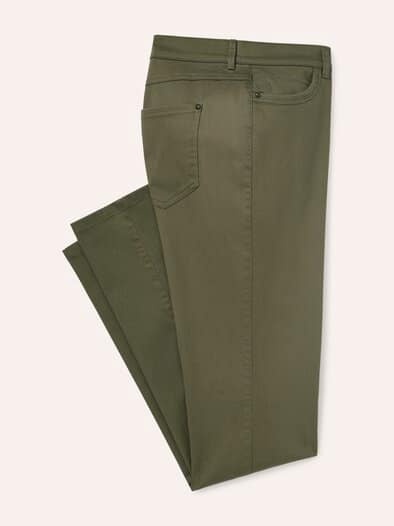 Extraglatt Baumwollhose Feminine F Oliv
