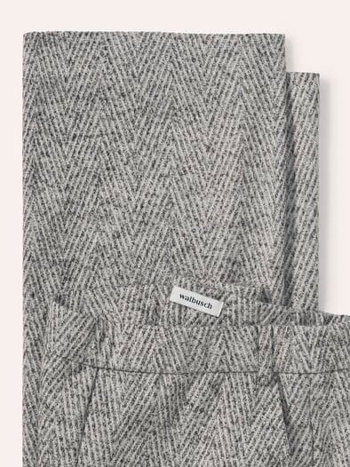 Hose aus Fischgrad Jersey Grau/Creme