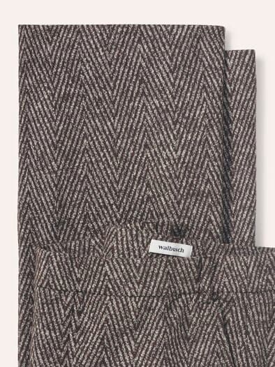 Hose aus Fischgrad Jersey Braun/Grau