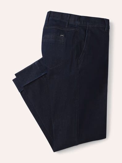 Chino Denim mit Saumumschlag Dark Blue