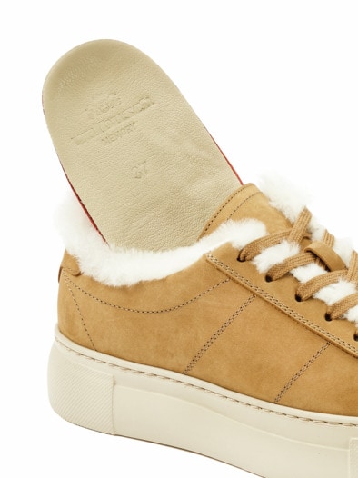 Lammfell City-Sneaker Caramel
