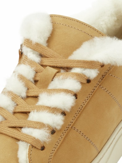 Lammfell City-Sneaker Caramel
