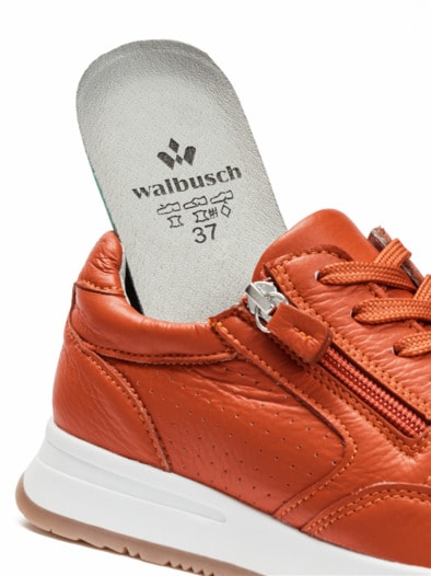 Hirschleder-Sneaker Rotorange