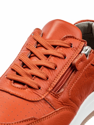 Hirschleder-Sneaker Rotorange