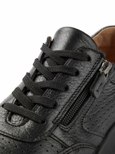 Hirschleder-Sneaker Schwarz