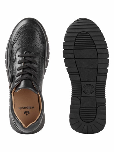 Hirschleder-Sneaker Schwarz