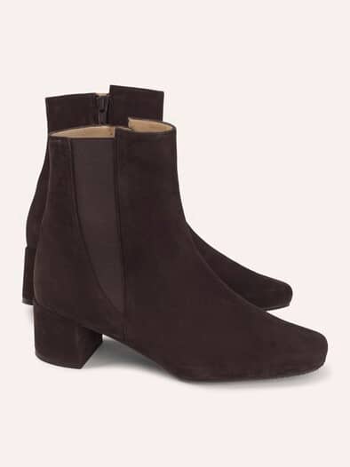 Velours Stiefelette Kastanie