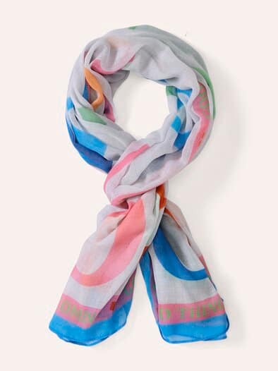 Tuch mit Buchstabendruck Multicolor Weiß