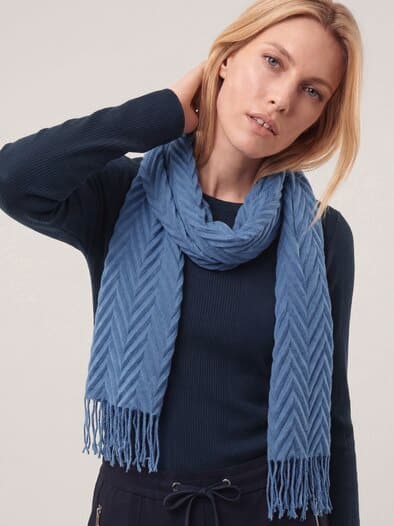 Plissee Struktur Schal Smokey Blue
