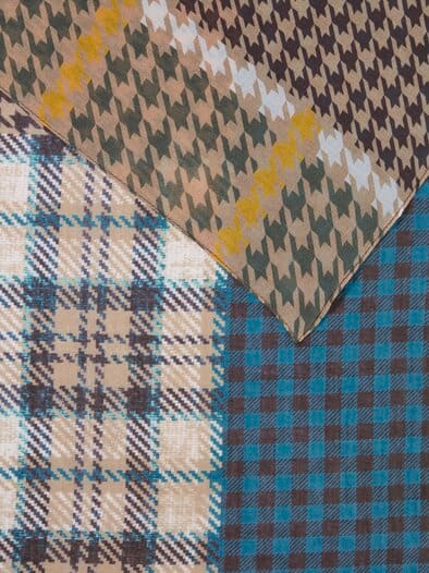 Baumwollschal Swiss Cotton Karo Braun/Petrol