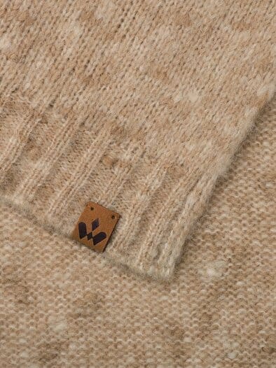 Strickschal mit Alpaka Sesam Melange