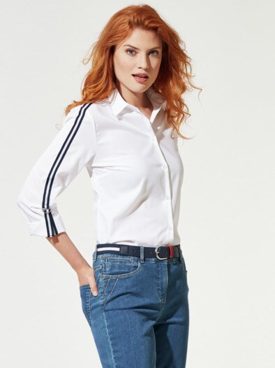 Extraglatt-Krempelarm-Hemdbluse Extraglatt-Krempelarm-Hemdbluse