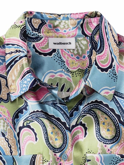 Seiden-Hemdbluse Edel-Basic Paisley Multicolor