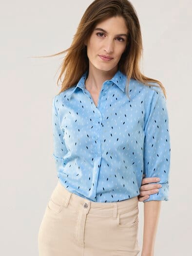 Extraglatt Polo Bluse Minimal Skyblue