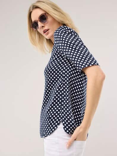 T-Shirt-Bluse Extra Leicht Tupfen