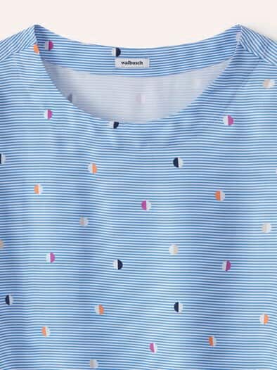 T-Shirt-Bluse Extra Leicht Streifen Blau