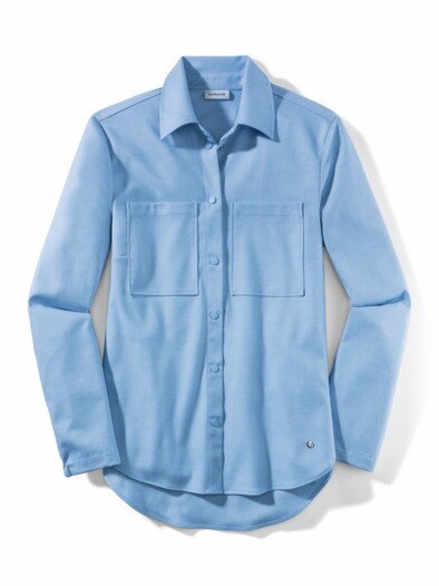 Hautschmeichler Flanell-Bluse Horizontblau