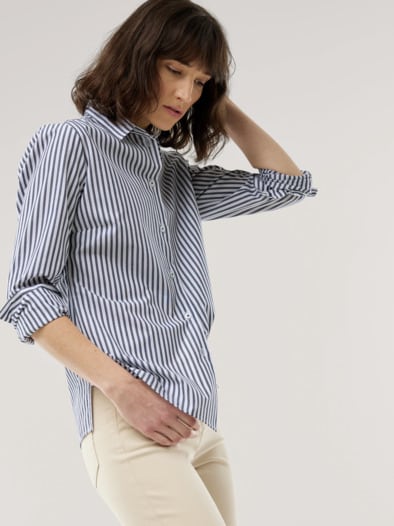 Baumwoll Bluse Perfect Match Streifen Marine