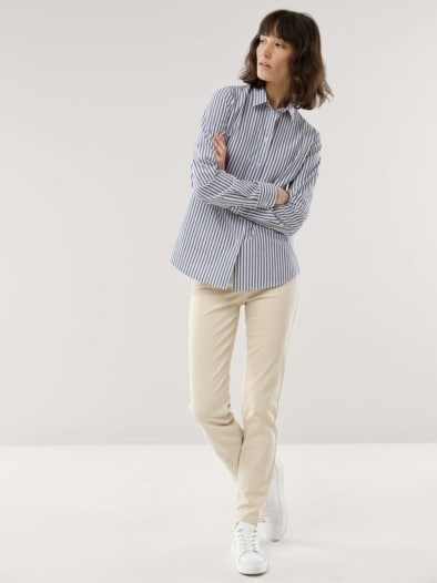 Baumwoll Bluse Perfect Match Streifen Marine