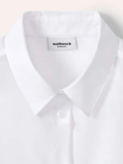 Extraglatt Baumwoll-Bluse Weiß