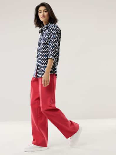 Extraglatt Baumwoll-Bluse Scotch Blau