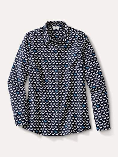 Extraglatt Baumwoll-Bluse Scotch Blau