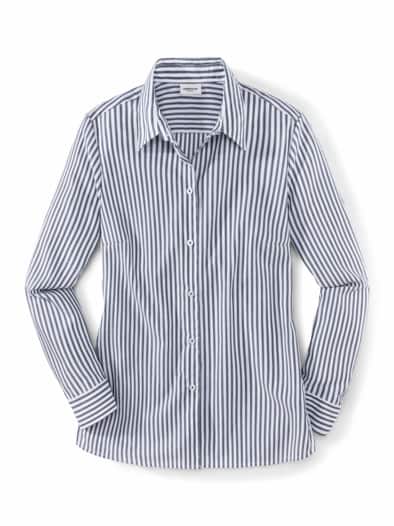 Extraglatt Baumwoll-Bluse Streifen