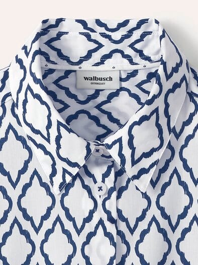 Extraglatt-Hemdbluse Everyday 2.0 Ornament Marine