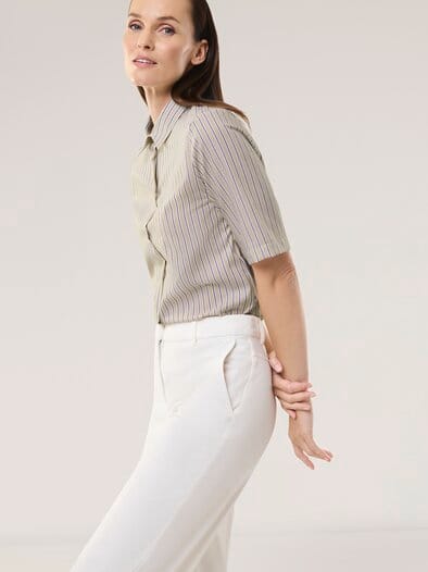 Extraglatt-Hemdbluse Everyday 2.0 Streifen Sand