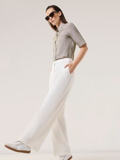 Extraglatt-Hemdbluse Everyday 2.0 Streifen Sand